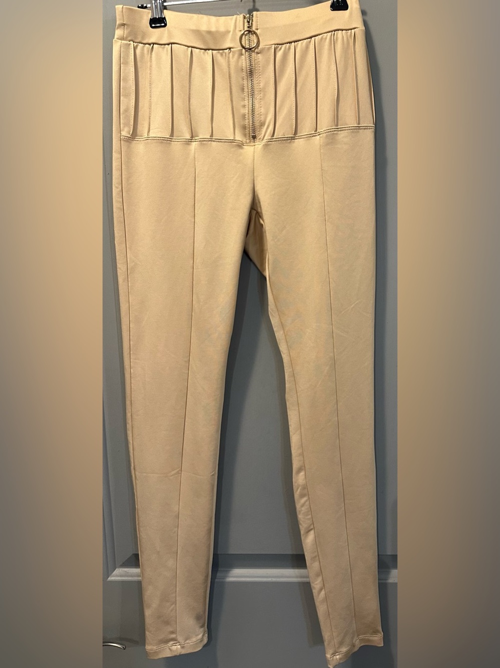 Zip Front Pleated Leggings Size M Pre-owned